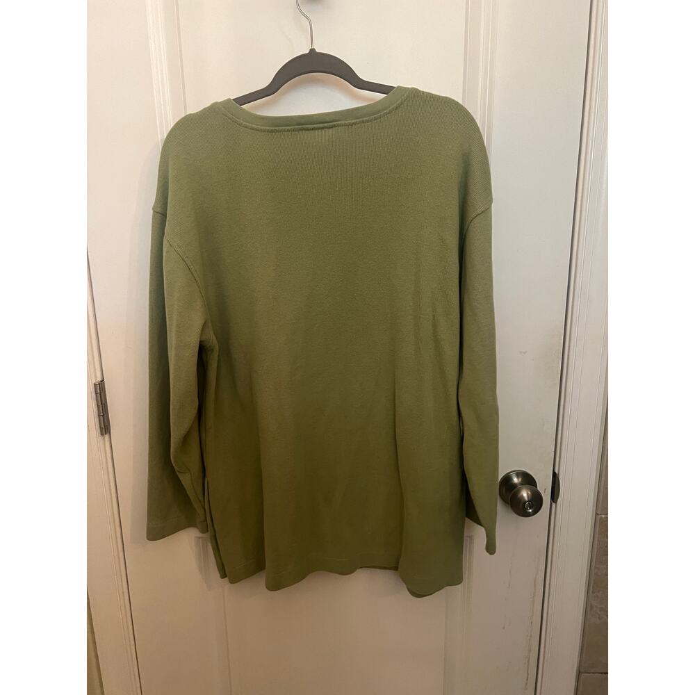 Disney Store Vintage Rare Find Winnie the Pooh Green Long Sleeve L Blouse Cotton - Picture 2 of 8